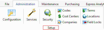 Administration > Administration > Setup